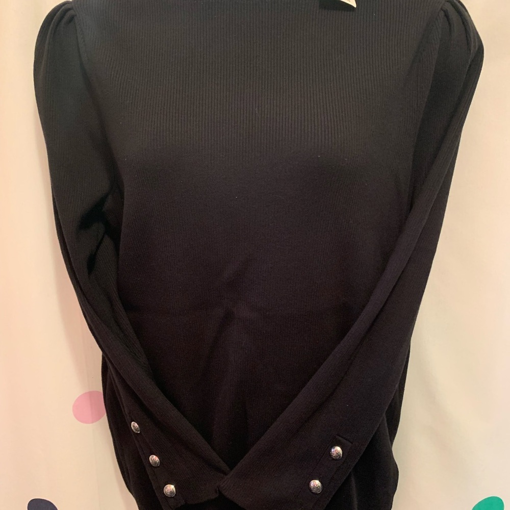 Brand New Ralph Lauren Black Sweater with Button Details